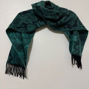 Charming Charlie Teal & Black Paisley Scarf. Super Soft. 100% acrylic.